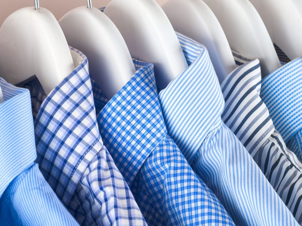 how to iron dress blues Light Blue Non-Iron Dress Shirt Navy Buttons main image 0