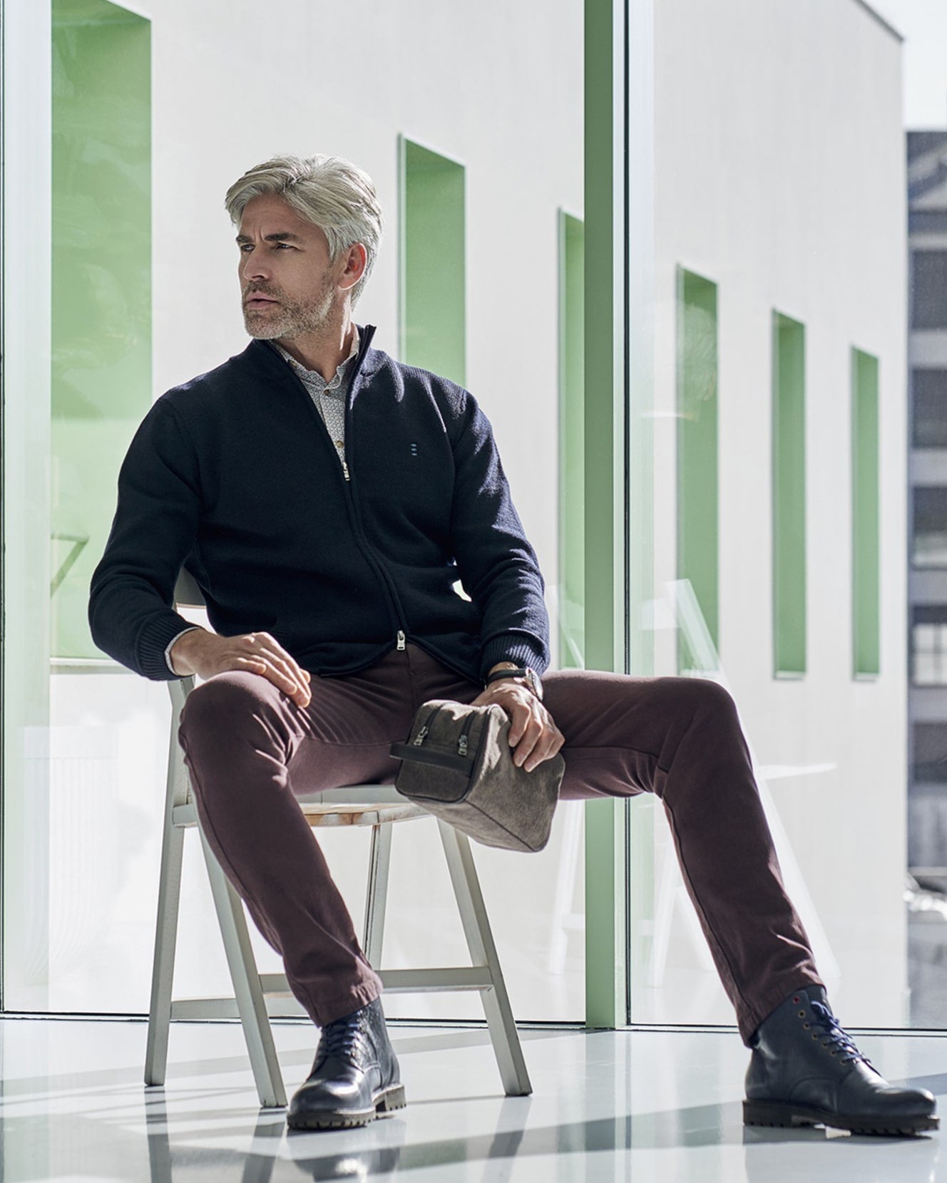 Full Zip Cardigan with Pockets - Men's Knitwear at Menzclub