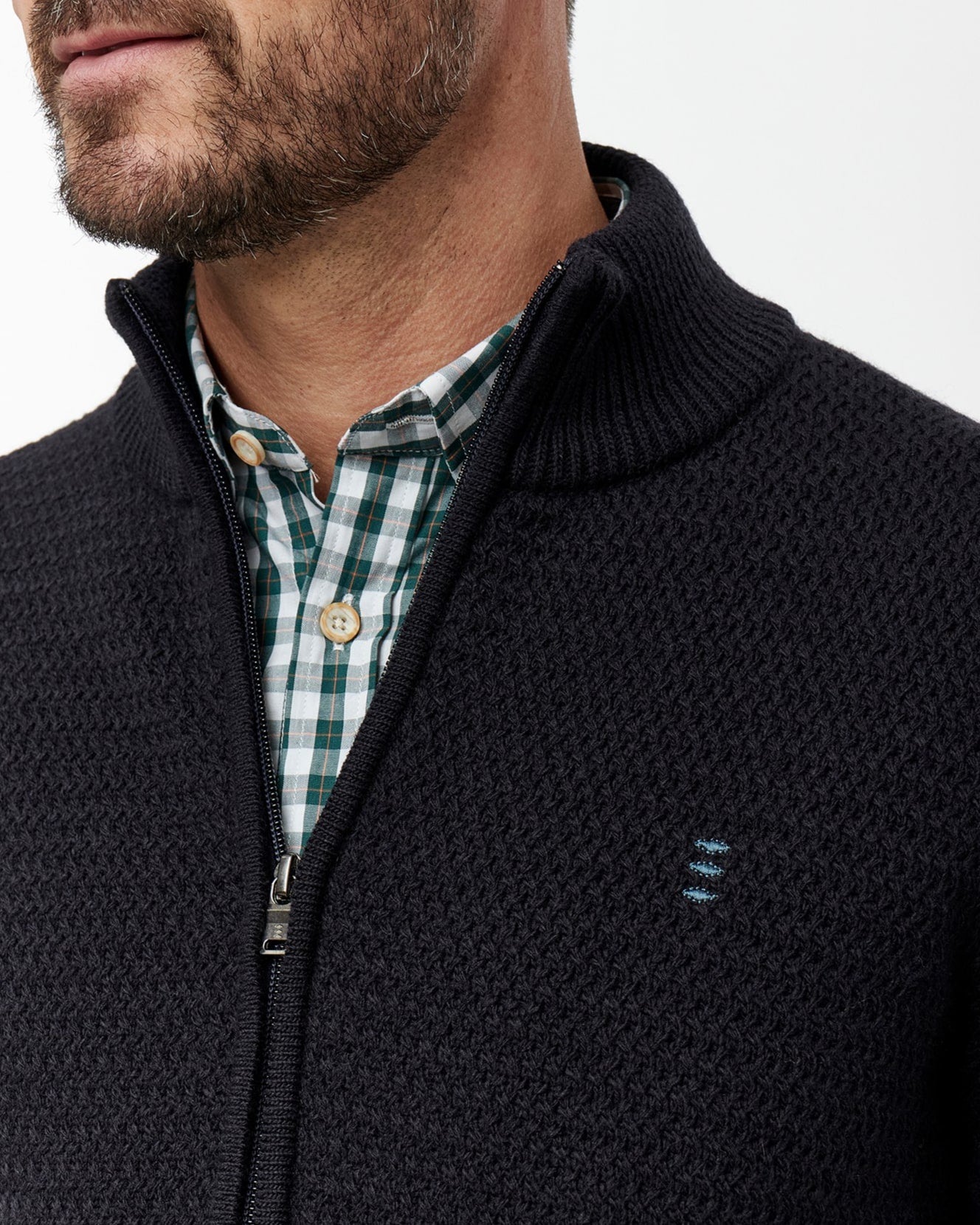 Full Zip Cardigan with Pockets - Men's Knitwear at Menzclub