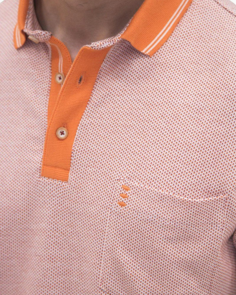 Geometric Trim Polo - Men's Polo Shirts at Menzclub