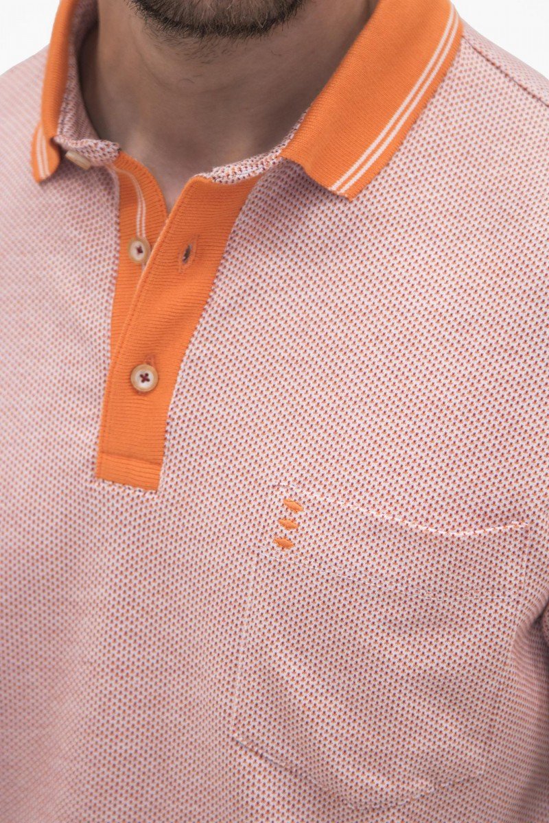 Geometric Trim Polo - Men's Polo Shirts at Menzclub