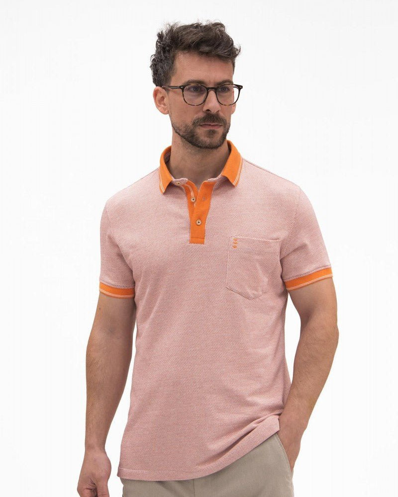 Geometric Trim Polo - Men's Polo Shirts at Menzclub