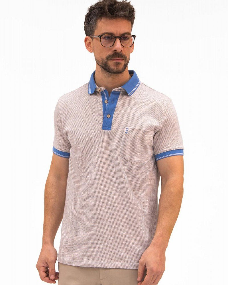 Geometric Trim Polo - Men's Polo Shirts at Menzclub