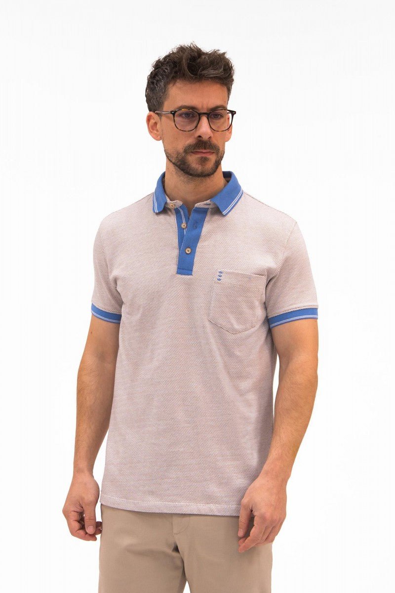 Geometric Trim Polo - Men's Polo Shirts at Menzclub