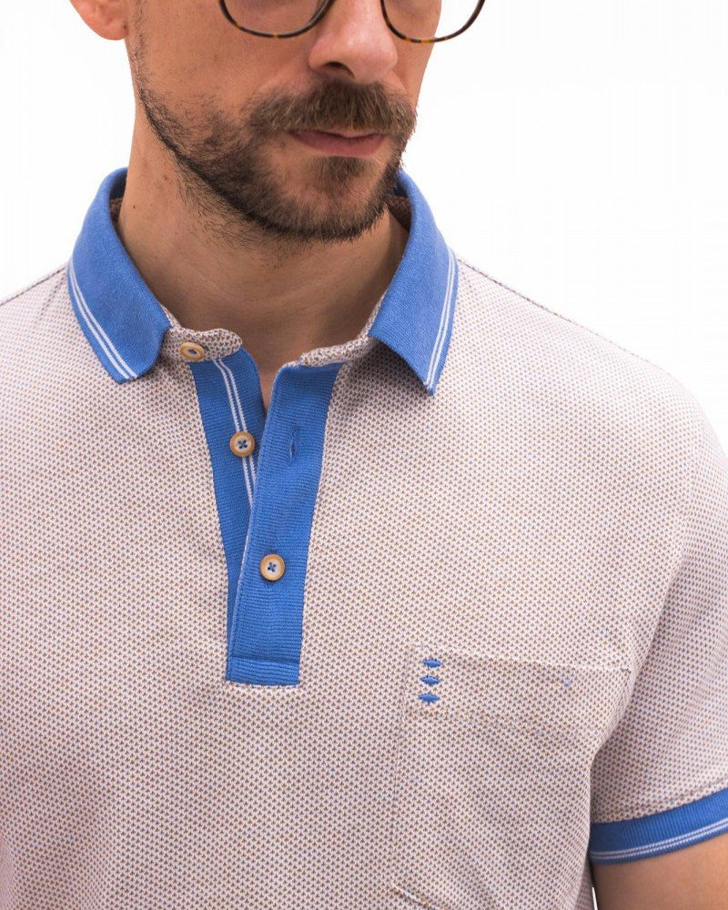 Geometric Trim Polo - Men's Polo Shirts at Menzclub