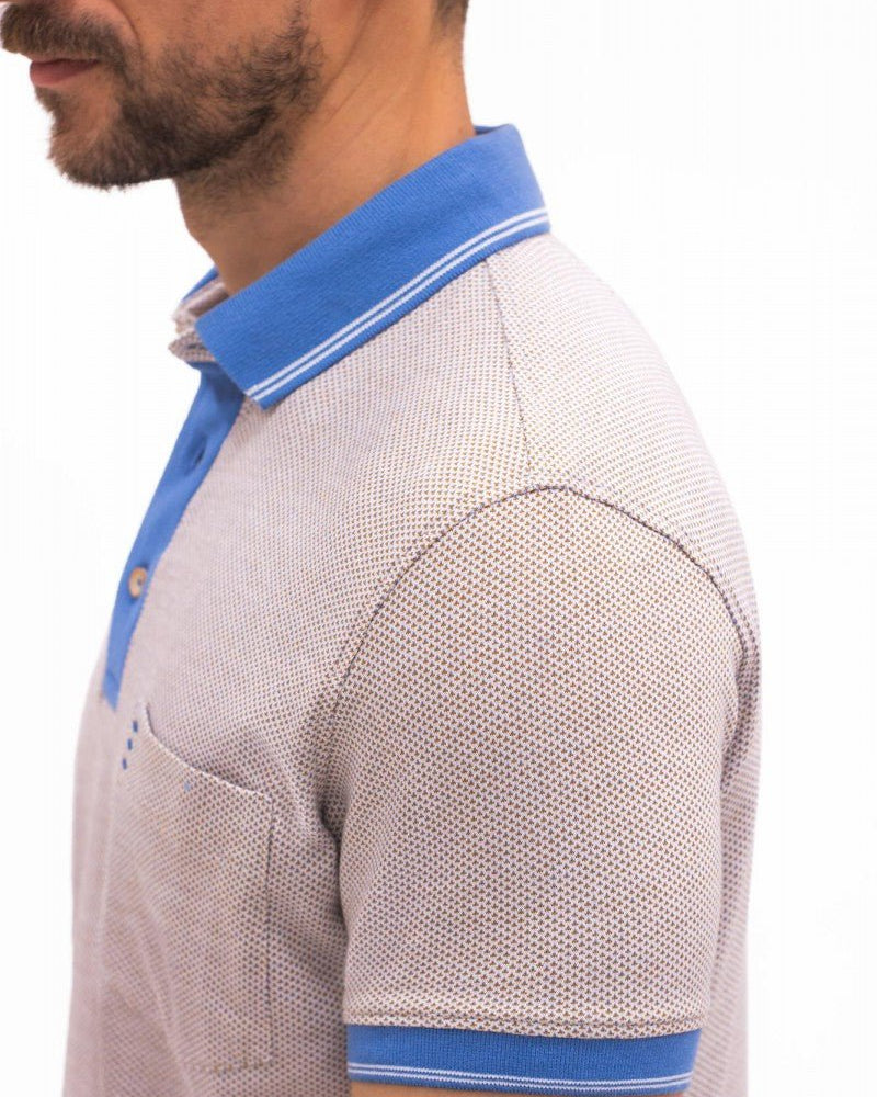 Geometric Trim Polo - Men's Polo Shirts at Menzclub