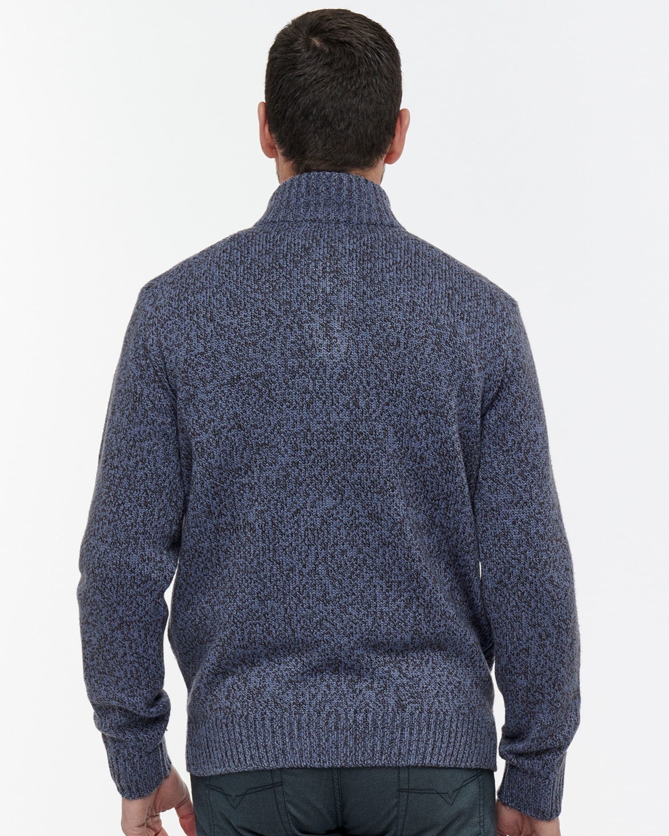 Half - Zip Jumper with Mouliné Knit - Men's Knitwear at Menzclub