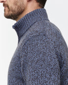 Half - Zip Jumper with Mouliné Knit - Men's Knitwear at Menzclub