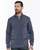 Half - Zip Jumper with Mouliné Knit - Men's Knitwear at Menzclub