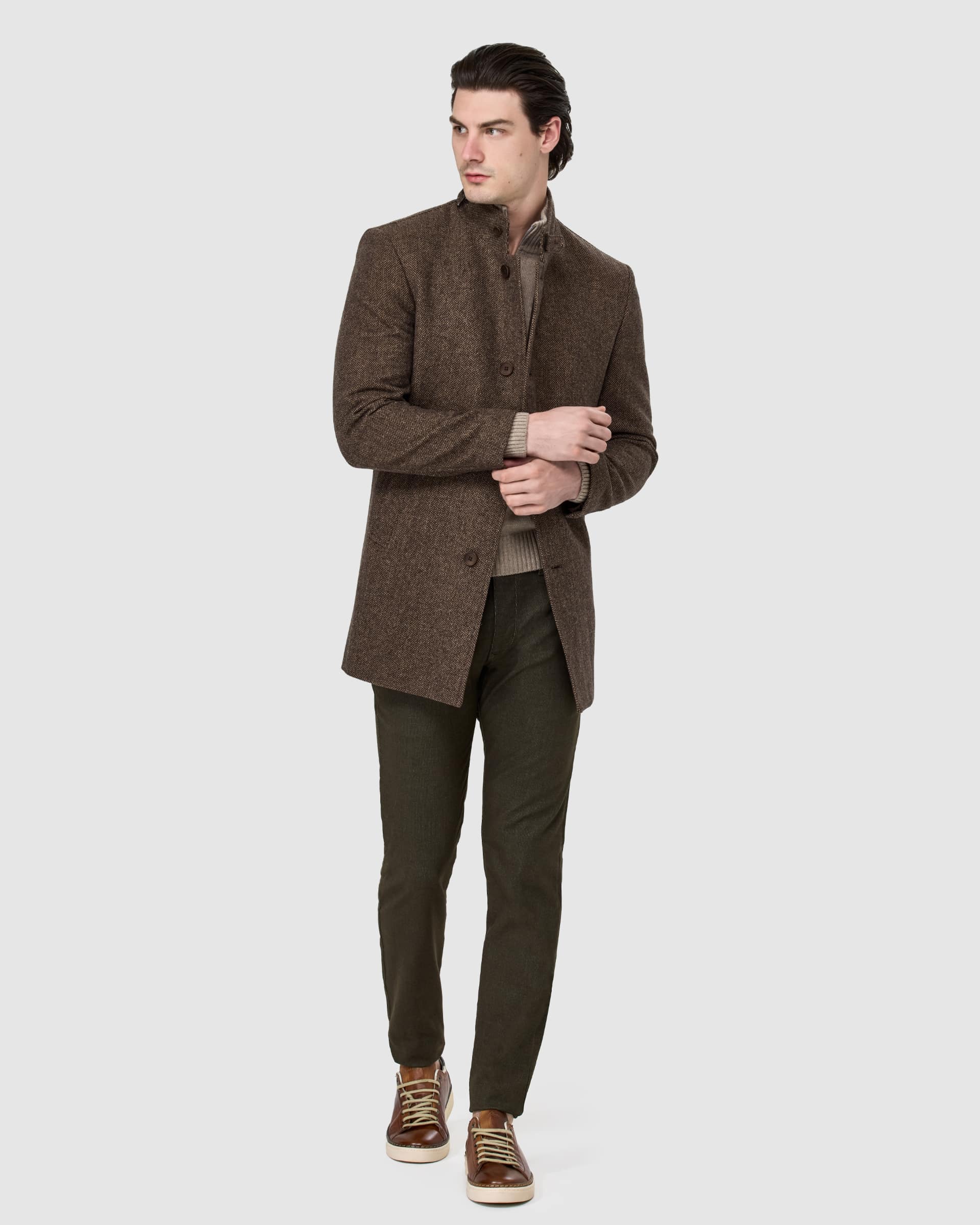 Zip Detail Overcoat - Men's Coats at Menzclub
