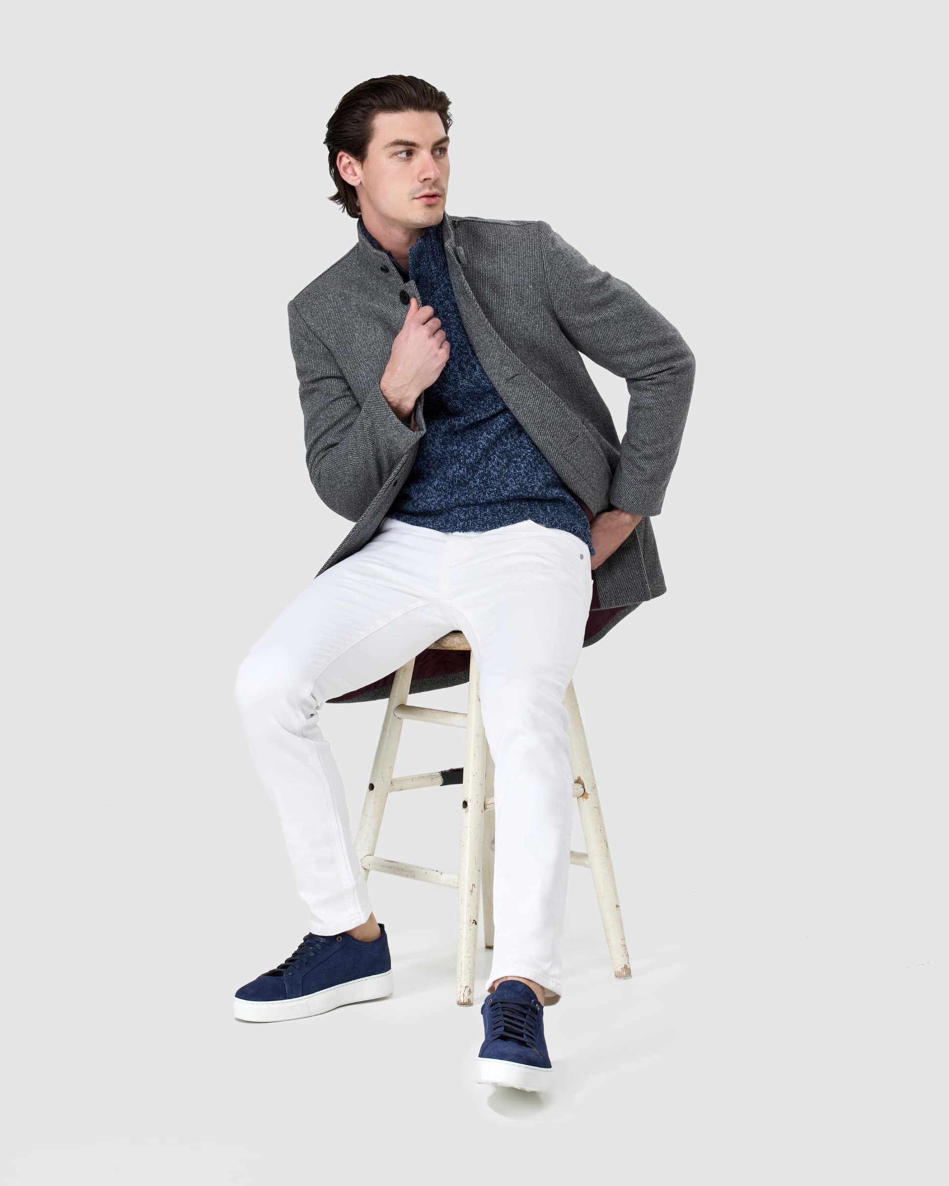 Zip Detail Overcoat - Men's Coats at Menzclub