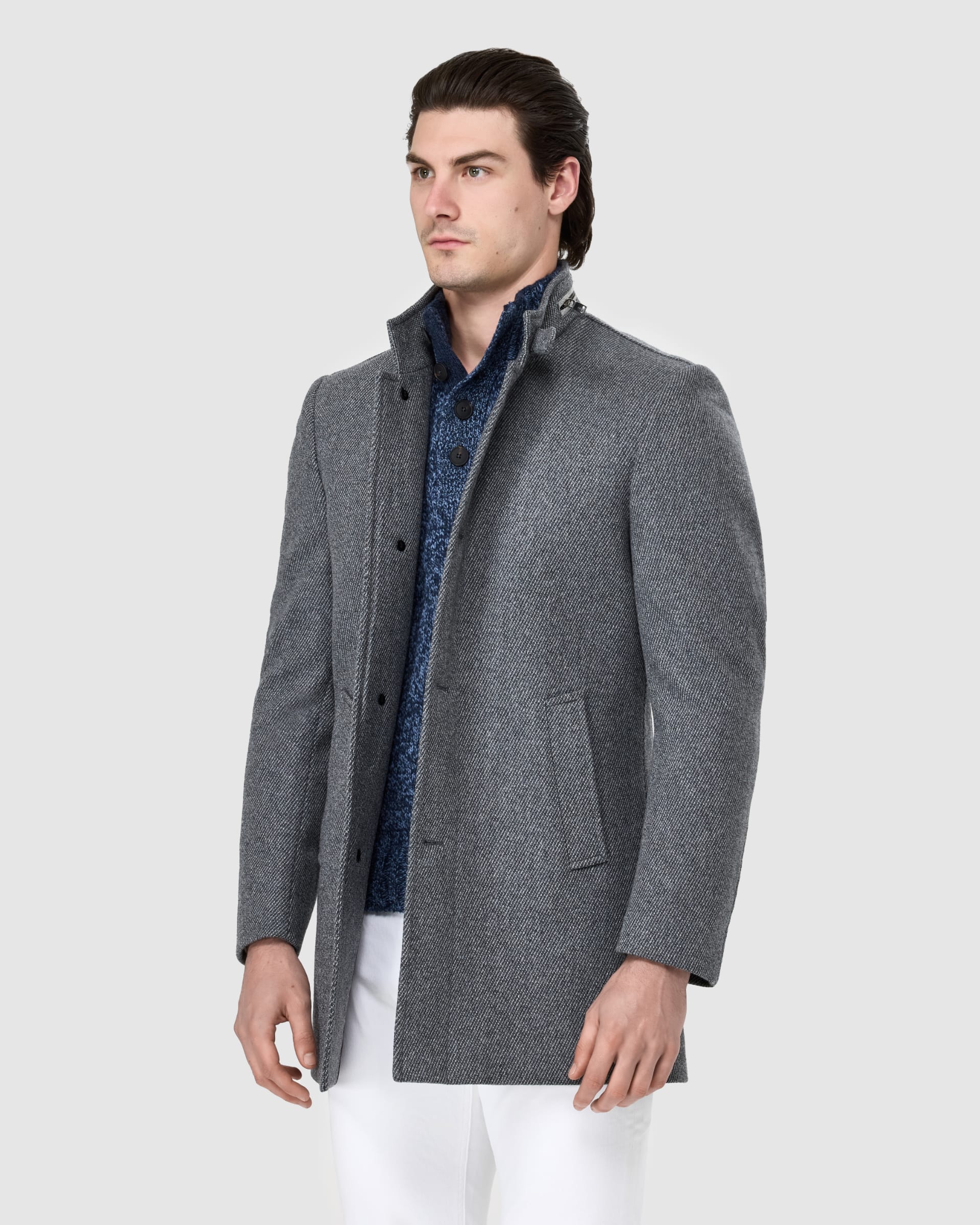 Zip Detail Overcoat - Men's Coats at Menzclub