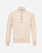 Mock Neck Sweater with Buttons - Men's Knitwear at Menzclub