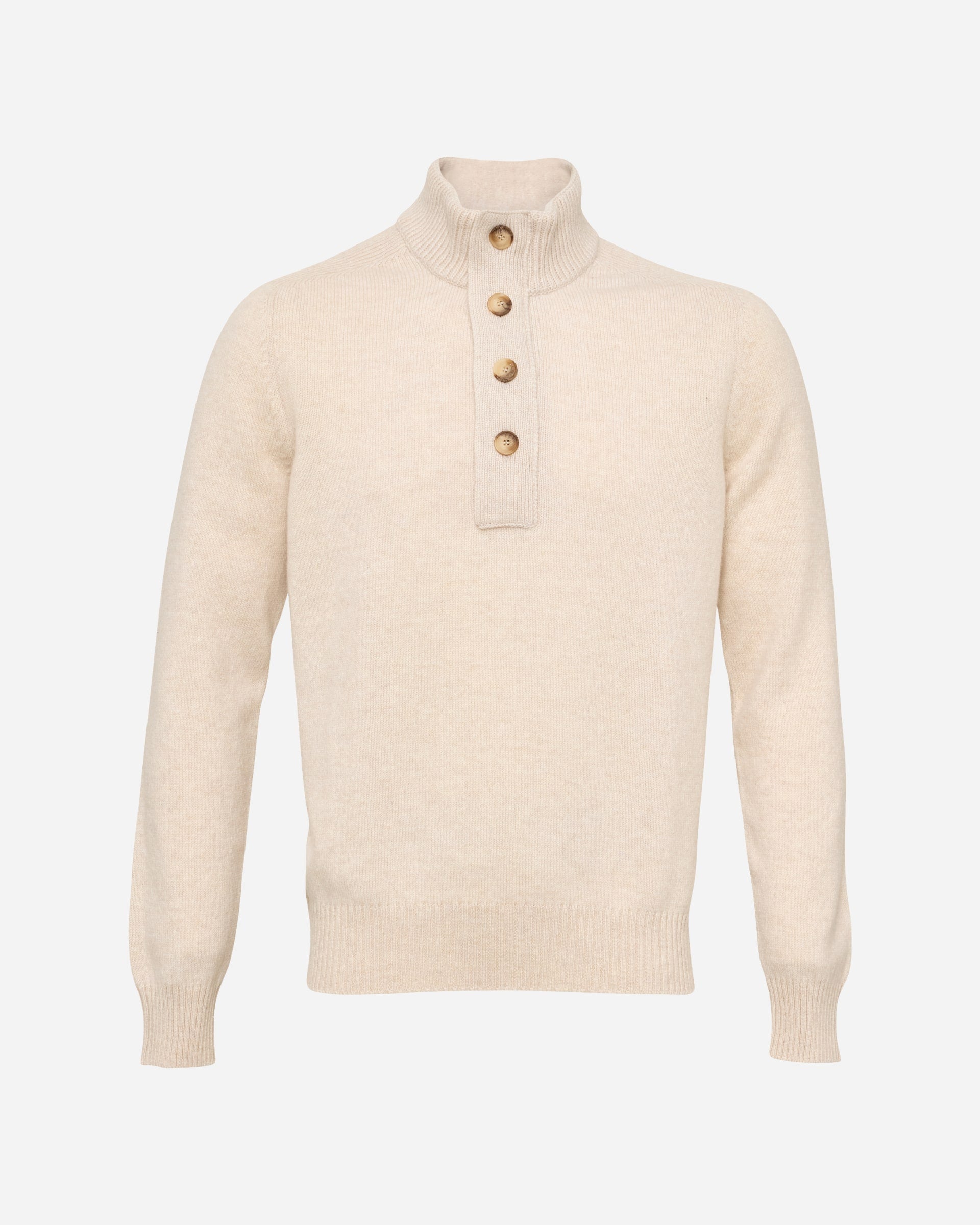Mock Neck Sweater with Buttons - Men's Knitwear at Menzclub