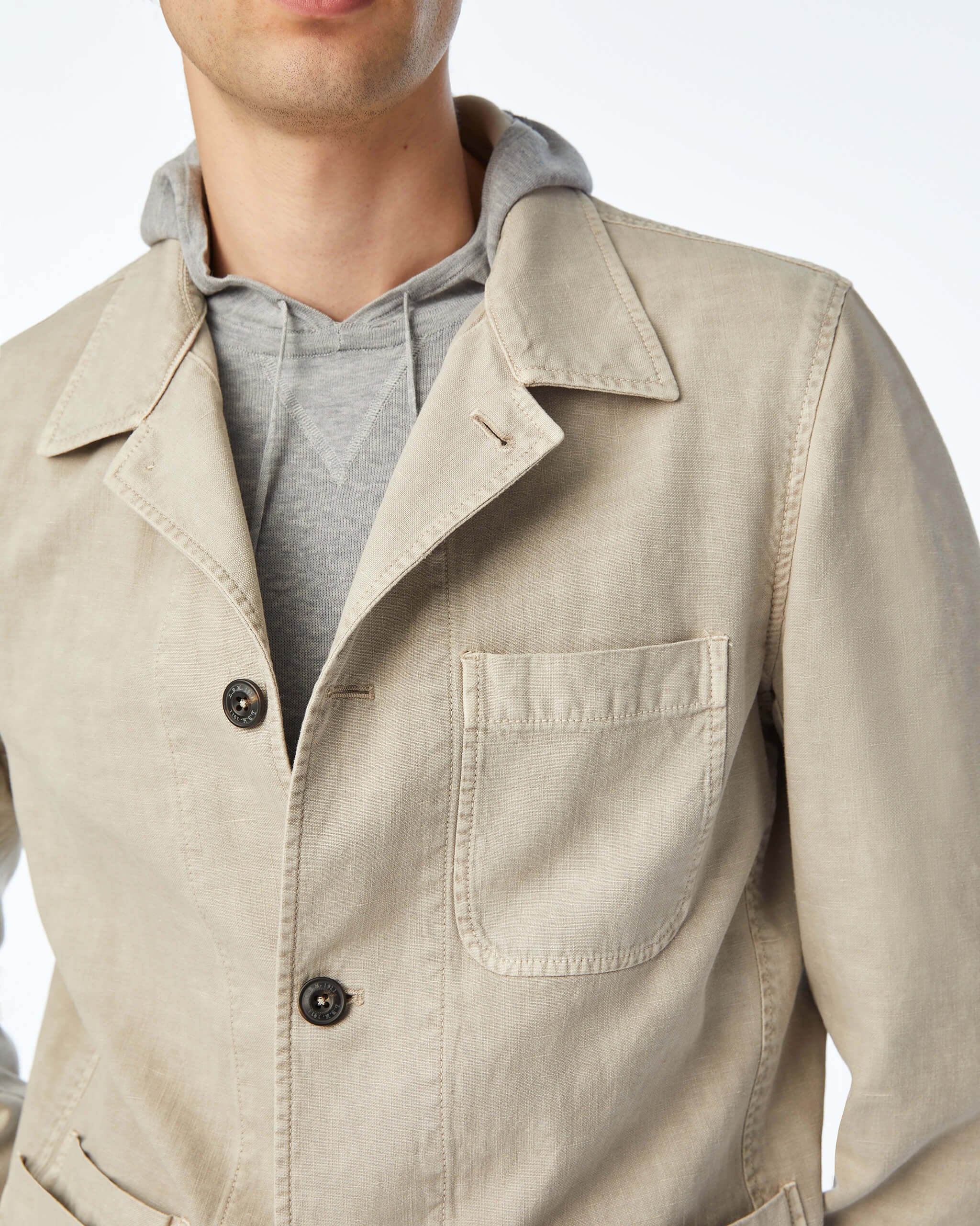 Garment - dyed Overshirt - Men's Casual Jacket at Menzclub