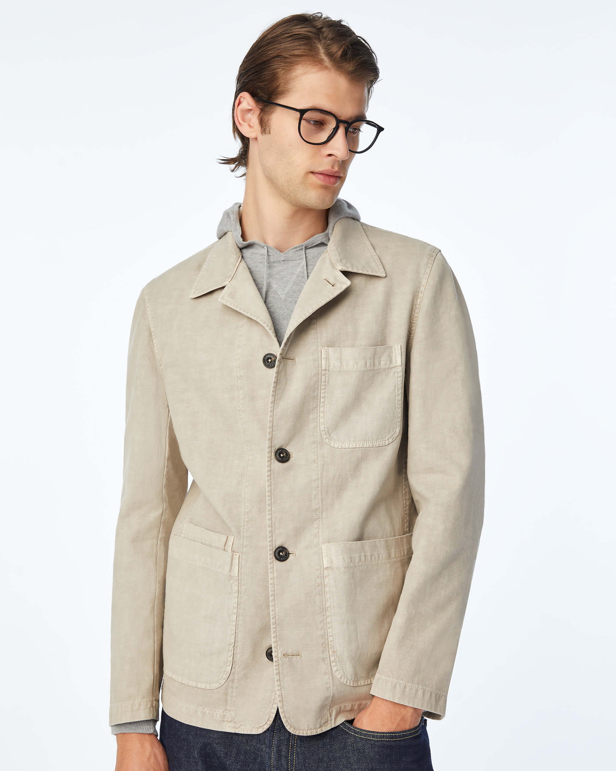 Garment - dyed Overshirt - Men's Casual Jacket at Menzclub