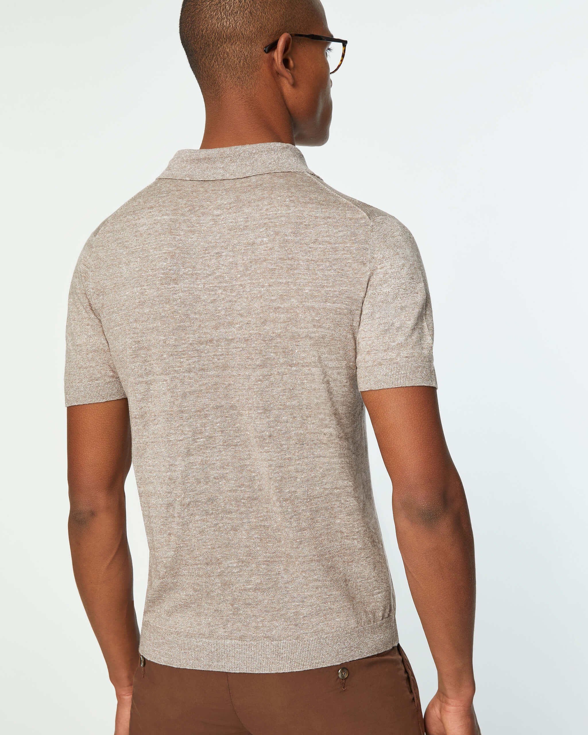 Melange Knit Polo - Men's Polo Shirts at Menzclub