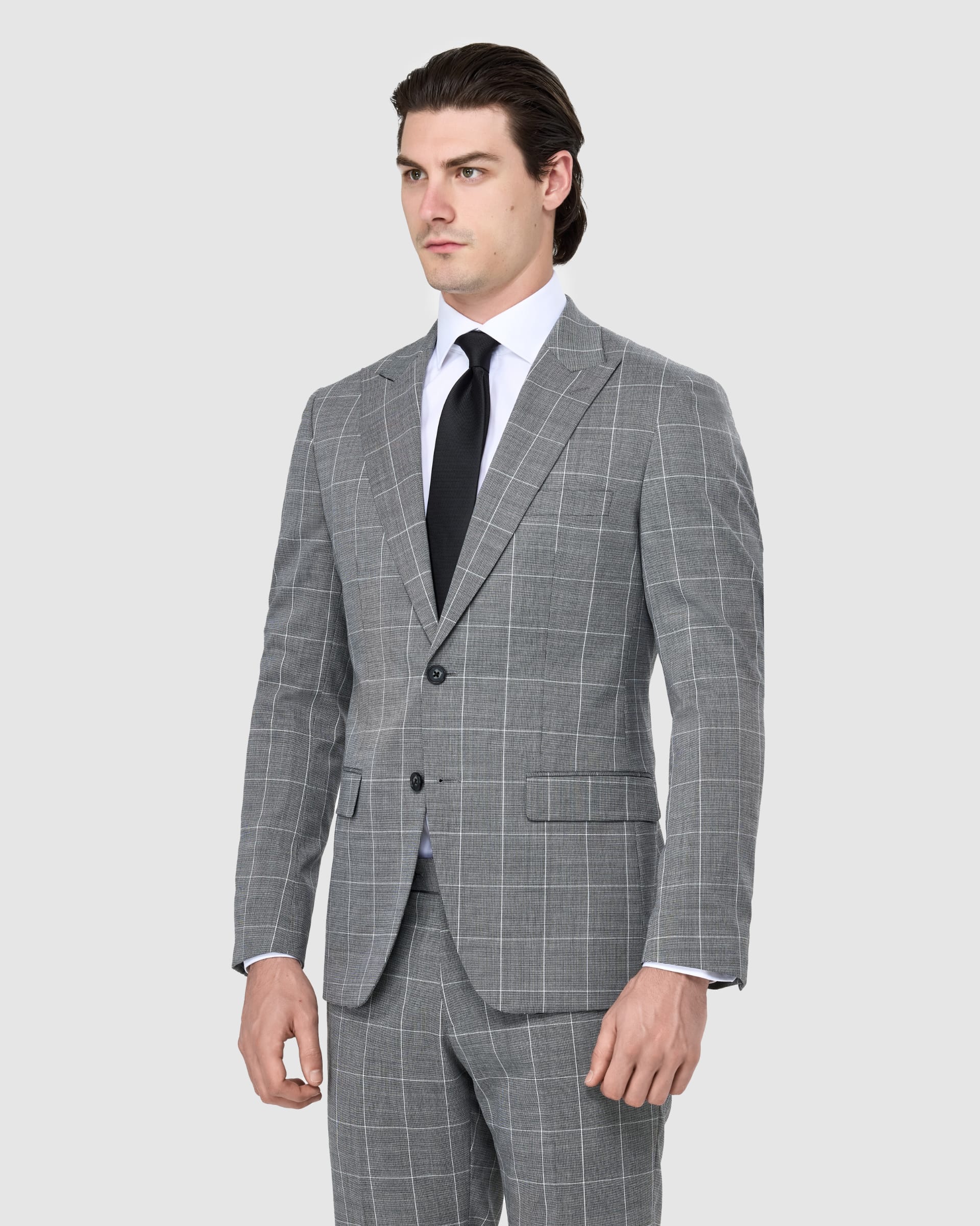 Windowpane Check Suit - Men's Suits at Menzclub