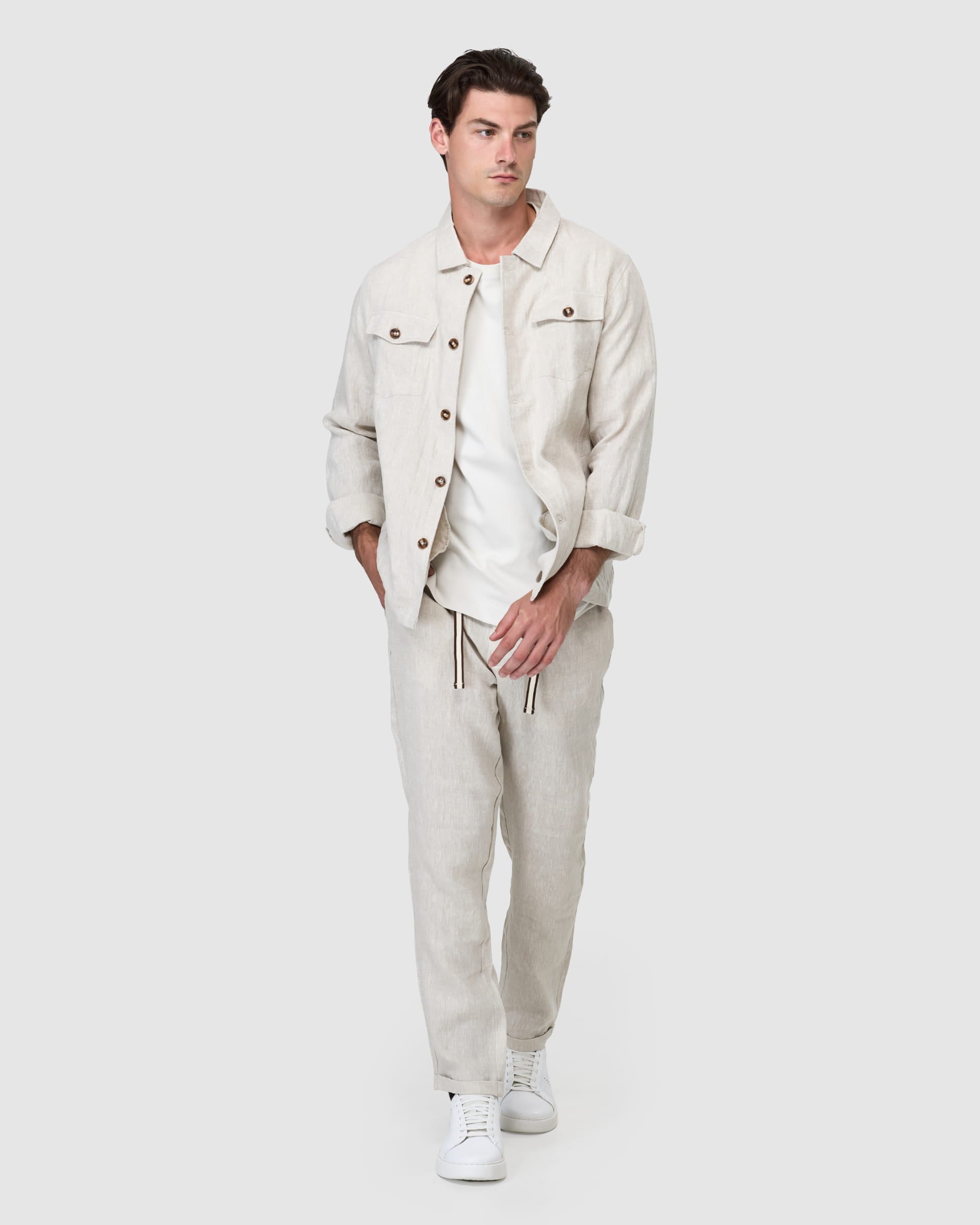 BROADWAY Overshirt - Linen - Men's Casual Jacket at Menzclub