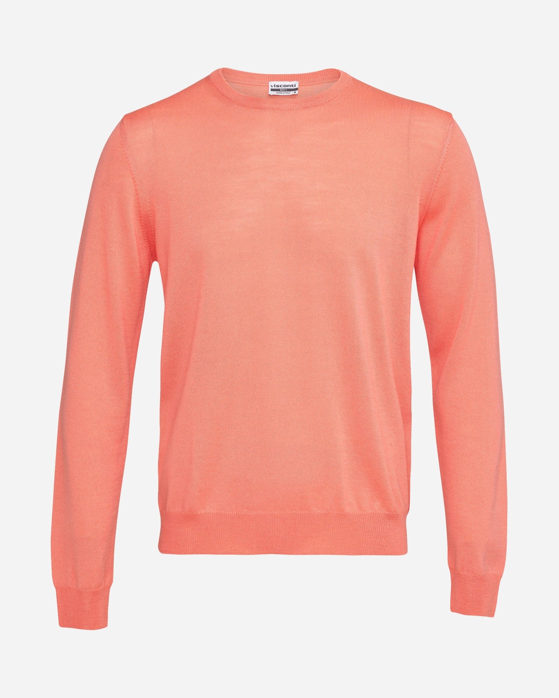 Merino Wool Salmon Crew - Men's Knitwear at Menzclub