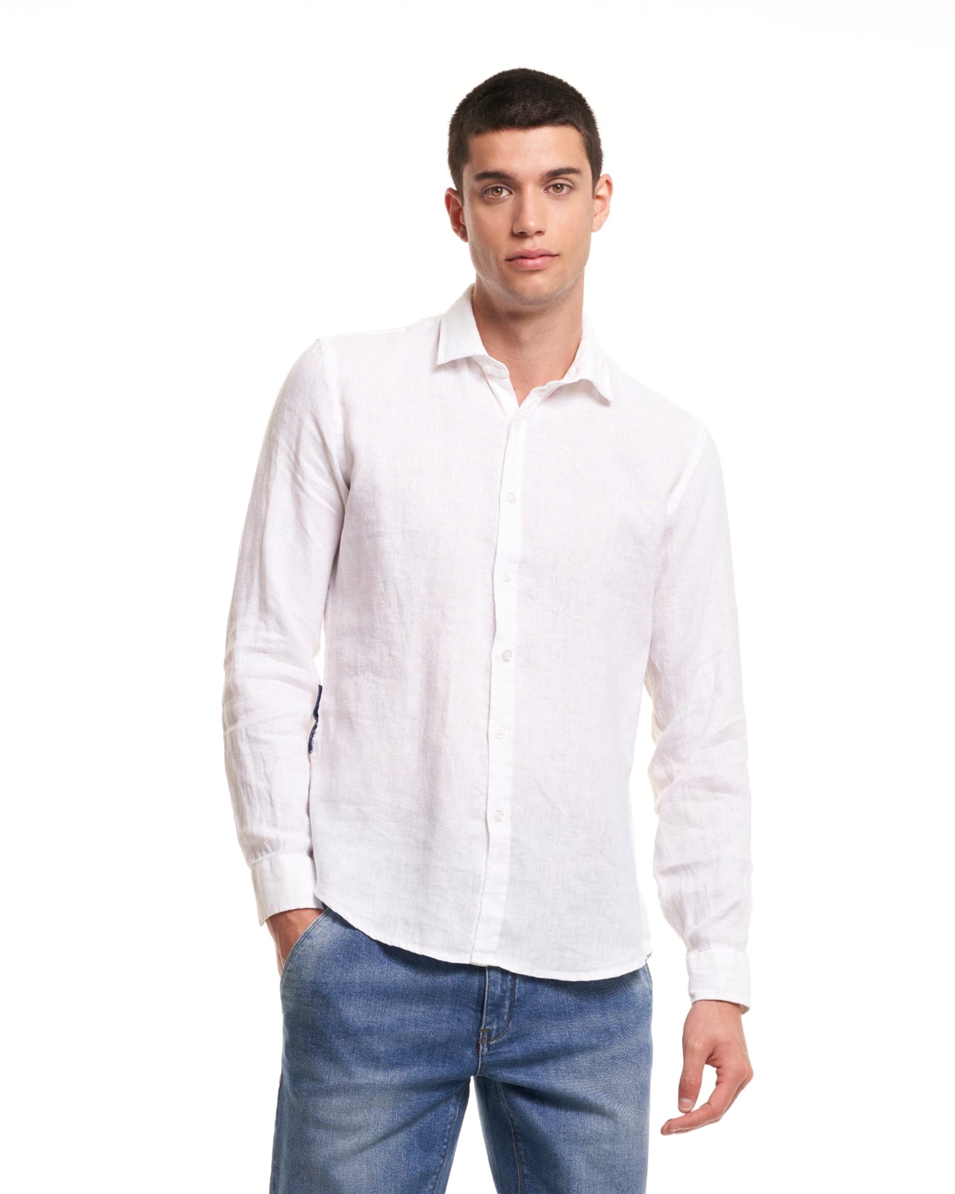 AT.P.CO White Linen Shirt - Men's Shirts at Menzclub