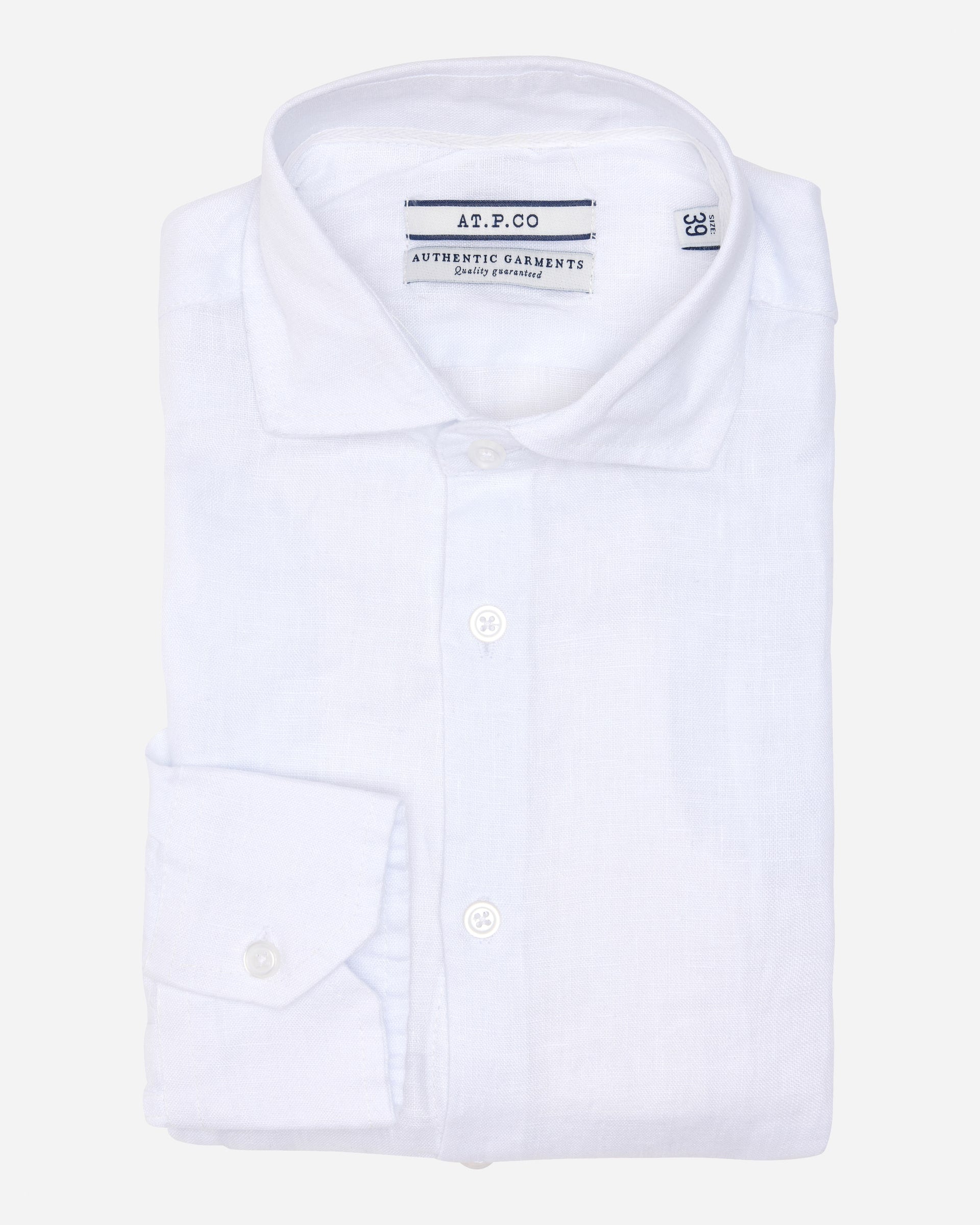 AT.P.CO White Linen Shirt - Men's Shirts at Menzclub