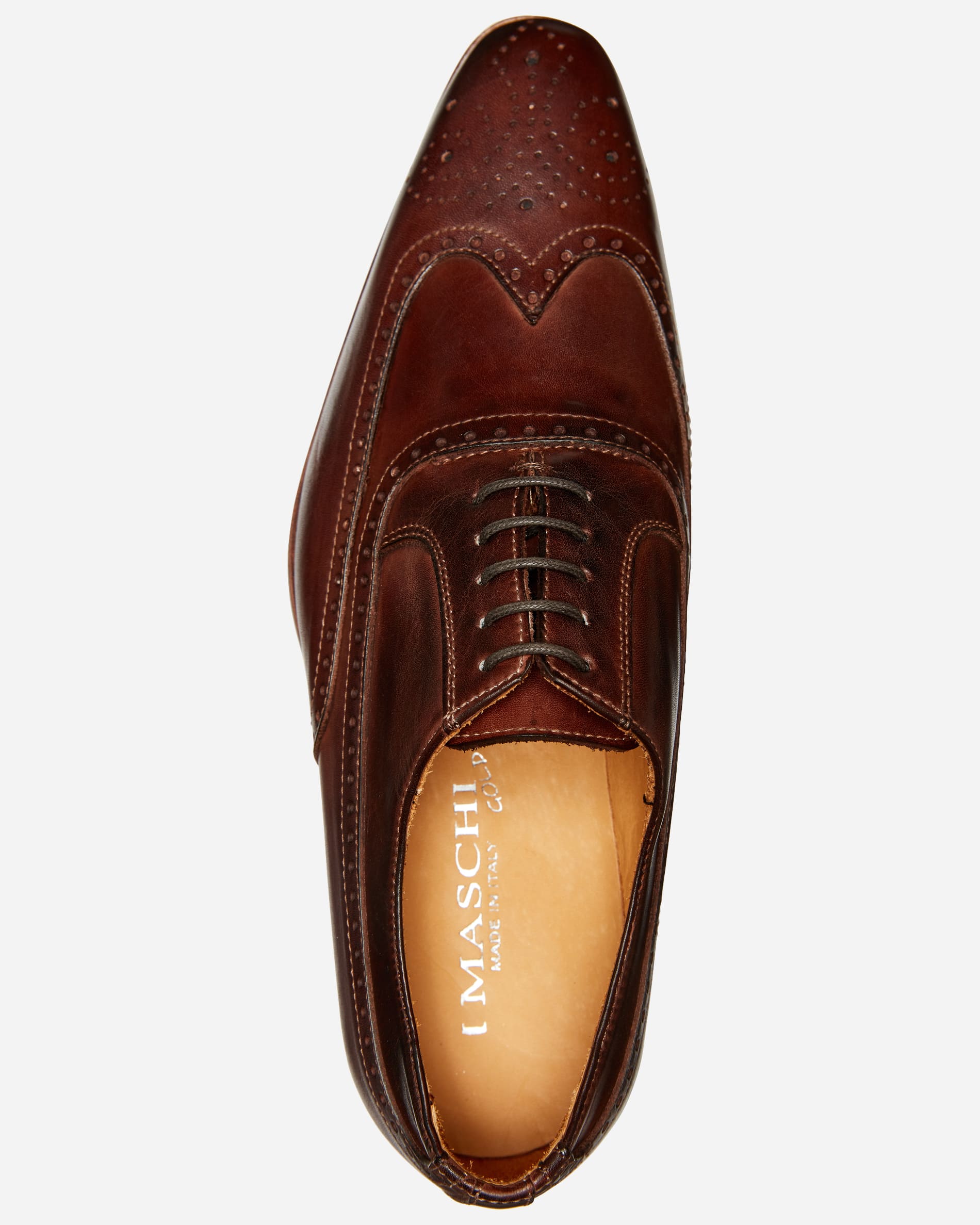 I Maschi Brown Brogue Oxford Lace Up - Men's Shoes at Menzclub