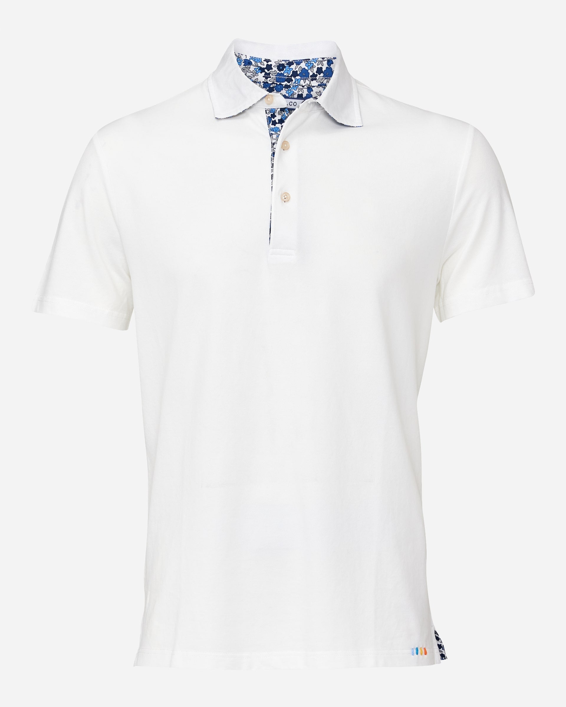 Floral Trim Polo - Men's Polo Shirts at Menzclub