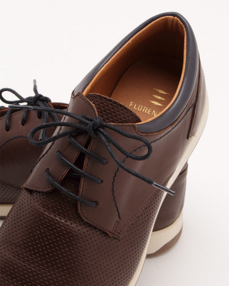 Derby Shoes with Contrast Details - Men's Lace Up at Menzclub