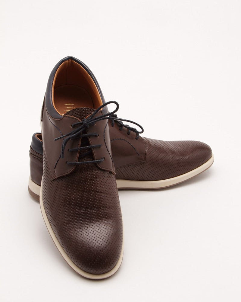 Derby Shoes with Contrast Details - Men's Lace Up at Menzclub
