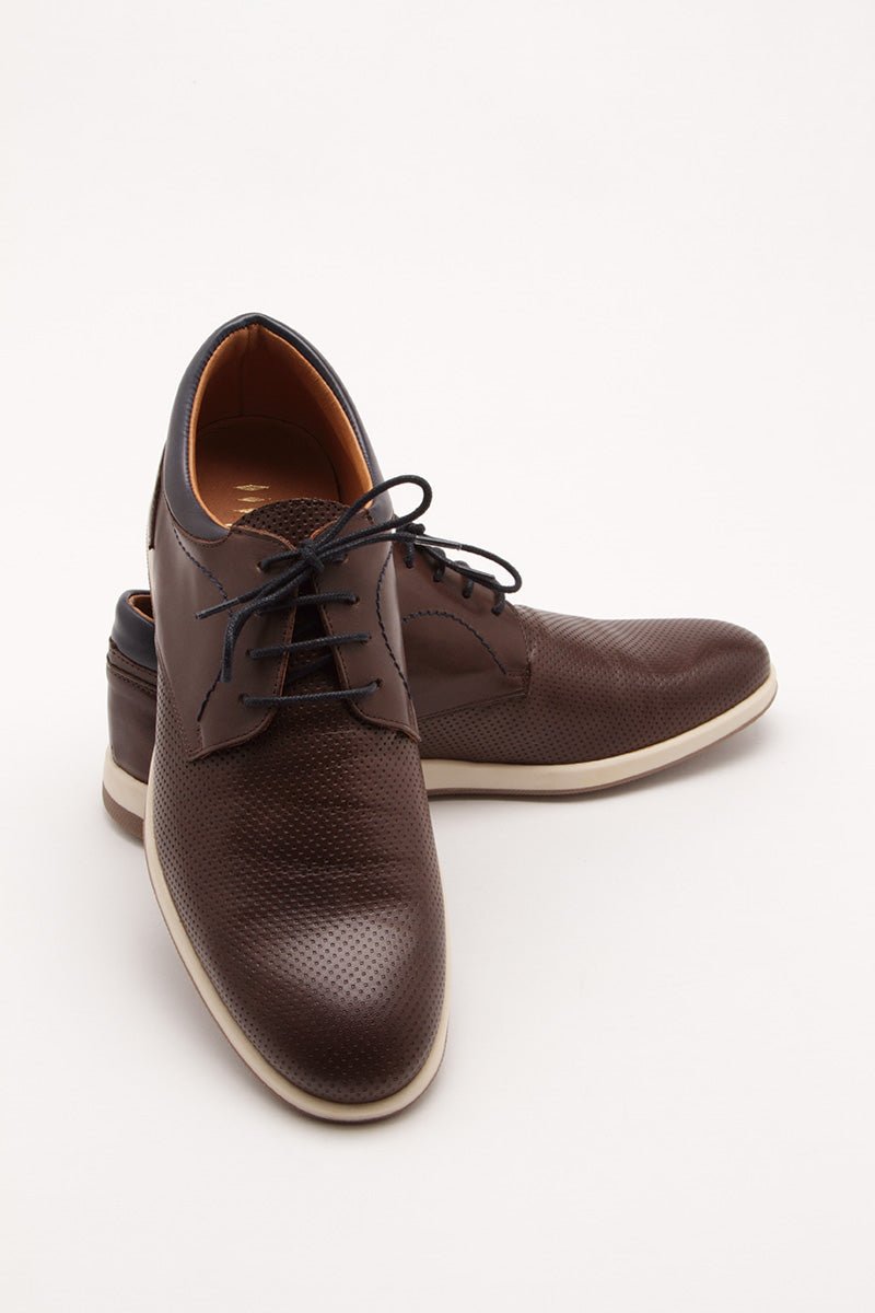 Derby Shoes with Contrast Details - Men's Lace Up at Menzclub