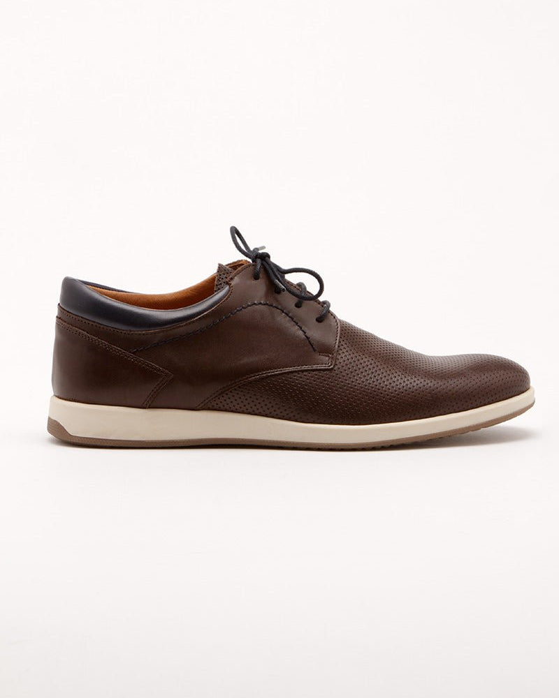 Derby Shoes with Contrast Details - Men's Lace Up at Menzclub