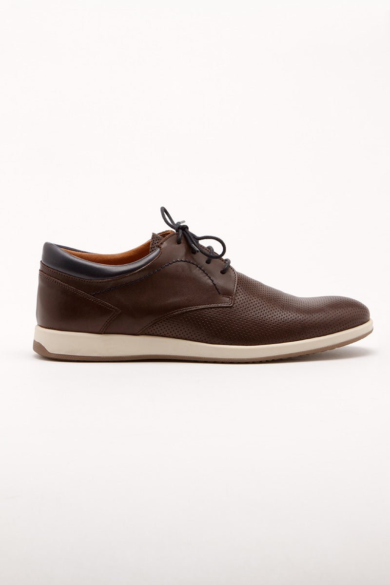 Derby Shoes with Contrast Details - Men's Lace Up at Menzclub