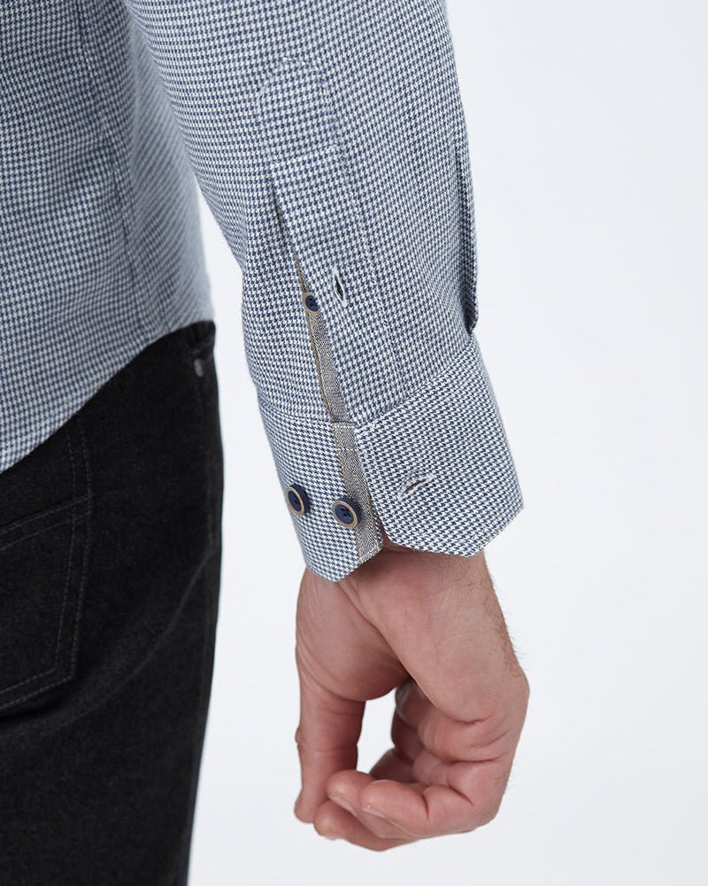 Regular Fit Pure Cotton Puppytooth Shirt - Men's Casual Shirts at Menzclub