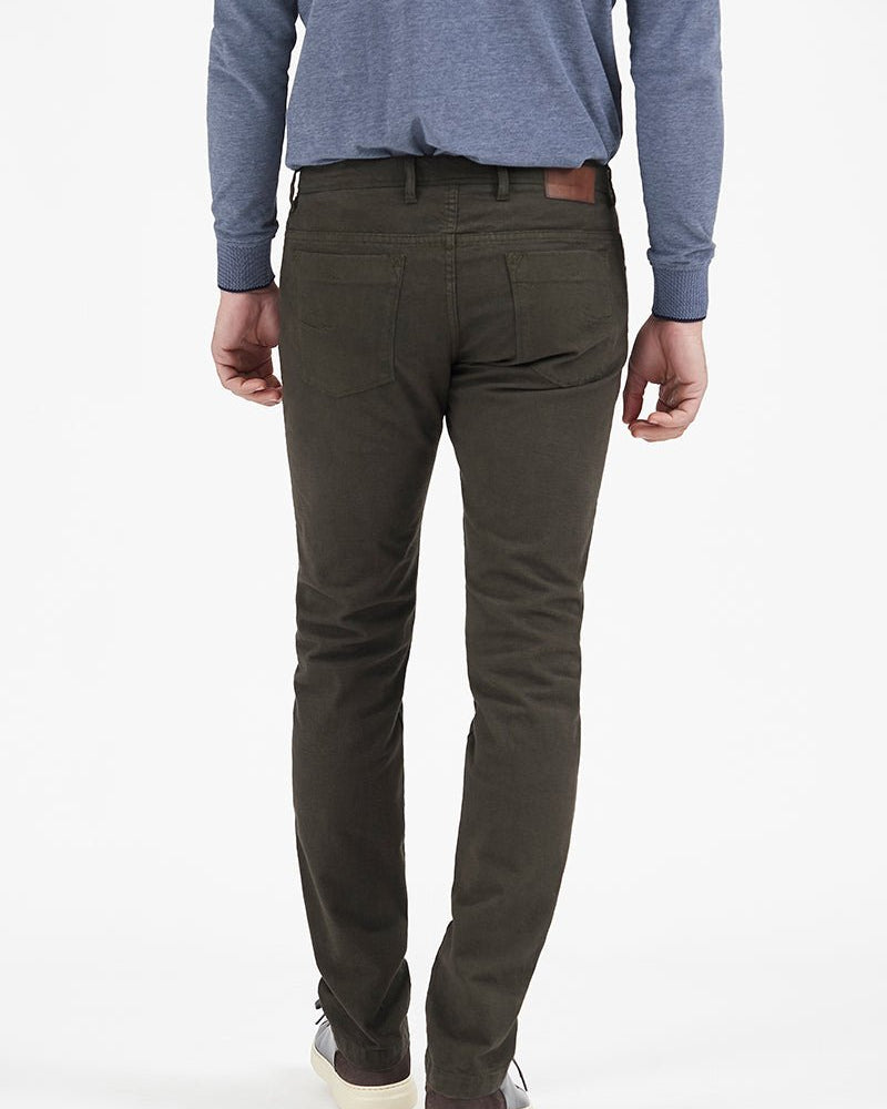 Slim Fit Five Pocket Trousers with Micro-Check - Men's Pants at Menzclub