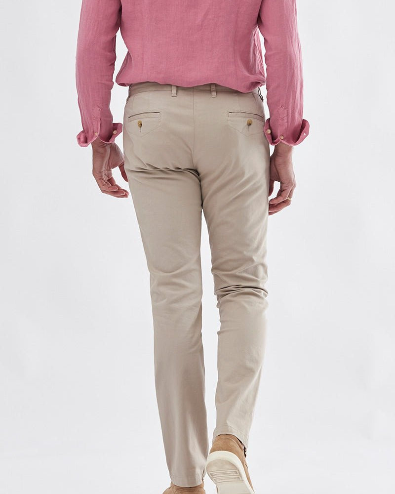 Sport Chino Trouser with Textured Weave - Men's Pants at Menzclub