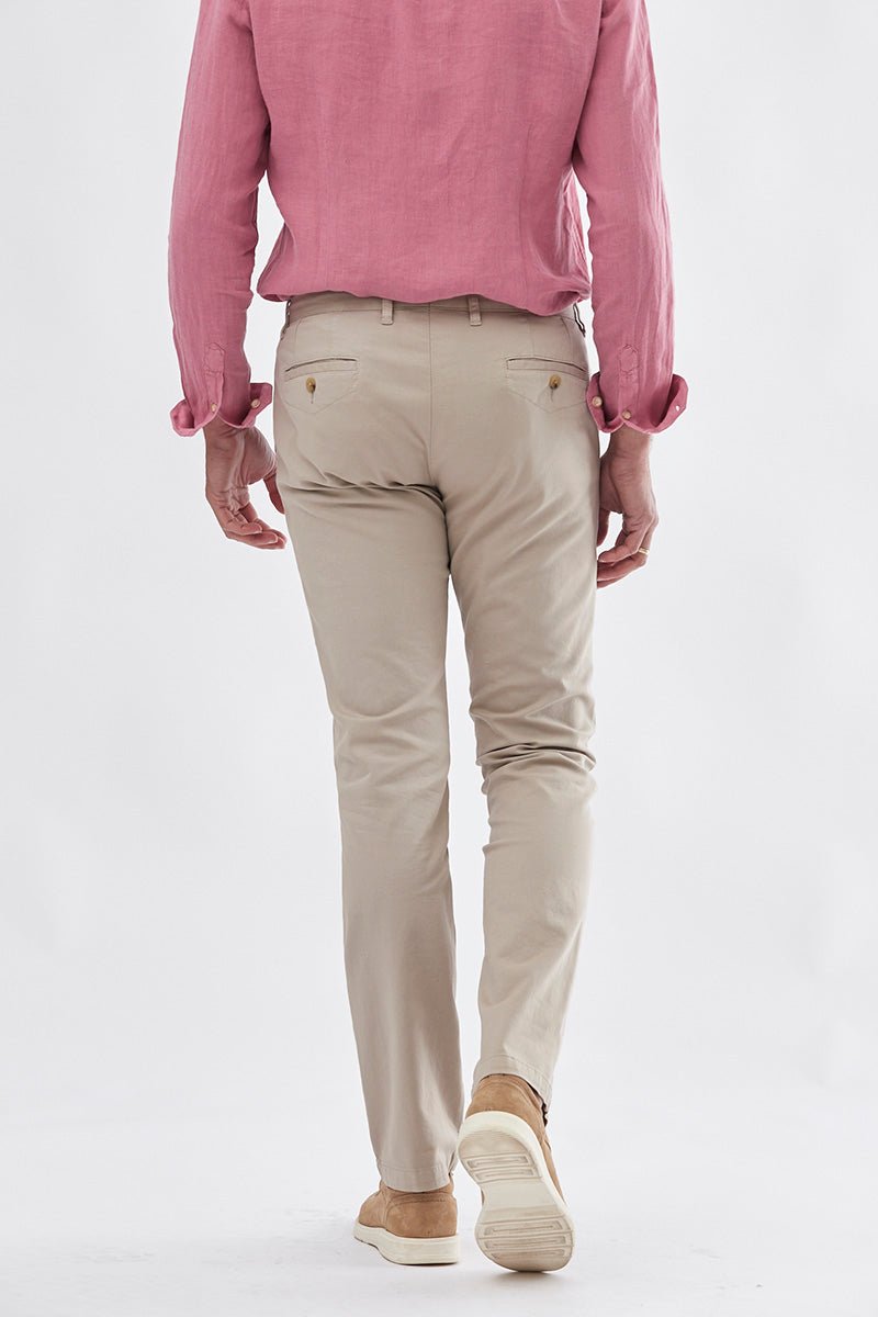 Sport Chino Trouser with Textured Weave - Men's Pants at Menzclub
