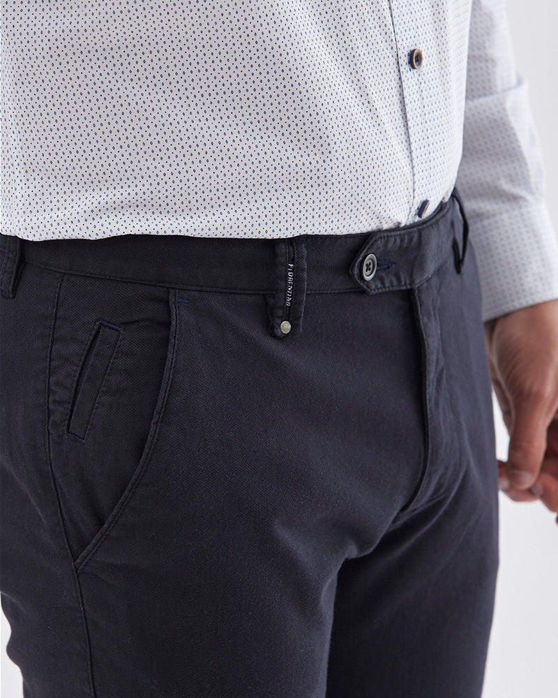 Sport Chino Trouser with Textured Weave - Men's Pants at Menzclub