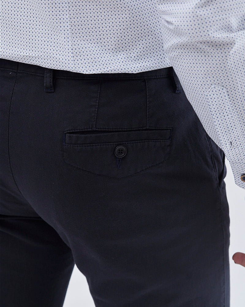 Sport Chino Trouser with Textured Weave - Men's Pants at Menzclub