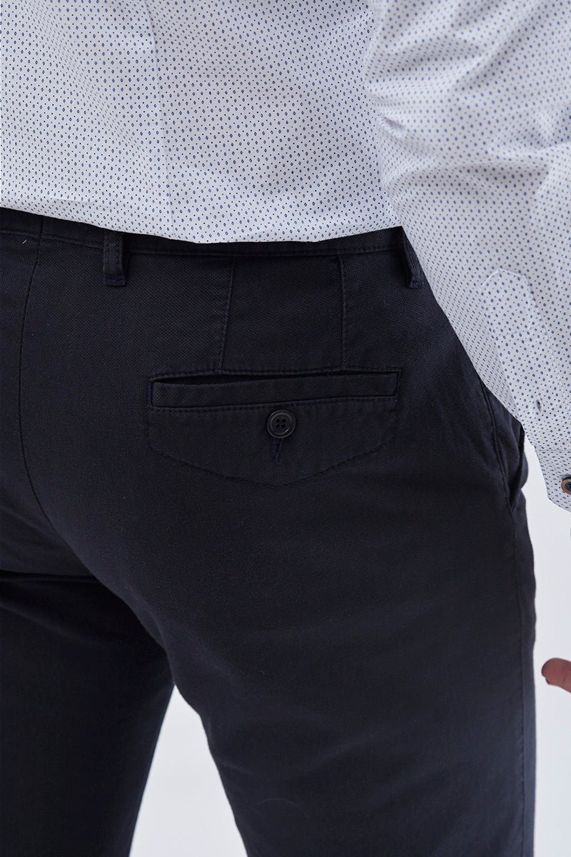 Sport Chino Trouser with Textured Weave - Men's Pants at Menzclub