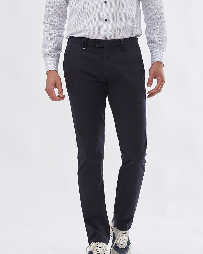 Sport Chino Trouser with Textured Weave - Men's Pants at Menzclub