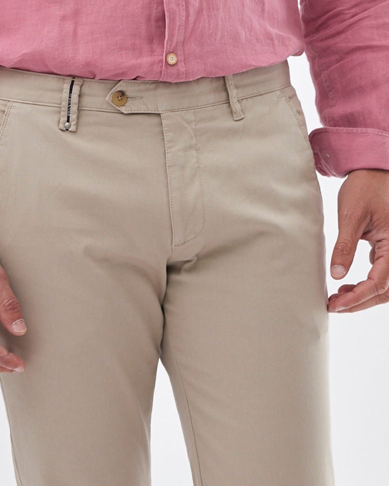 Sport Chino Trouser with Textured Weave - Men's Pants at Menzclub