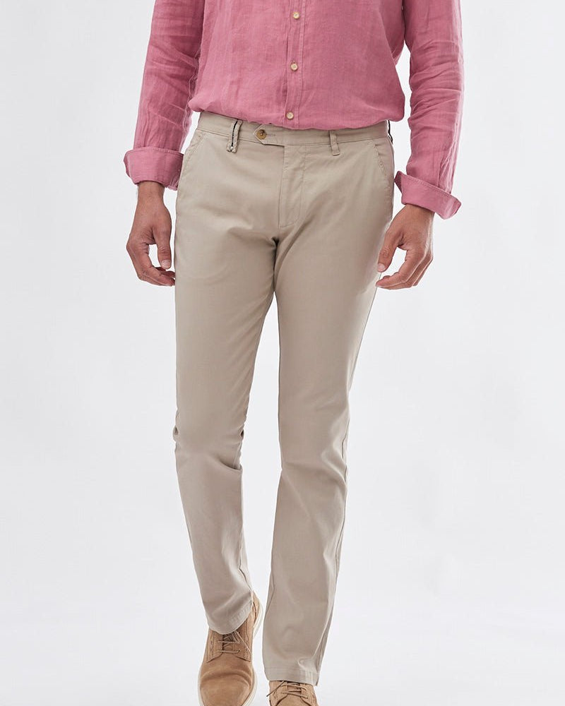 Sport Chino Trouser with Textured Weave - Men's Pants at Menzclub
