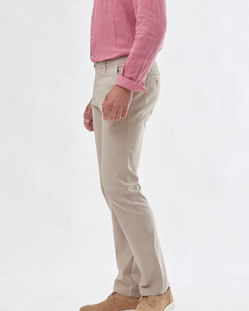 Sport Chino Trouser with Textured Weave - Men's Pants at Menzclub