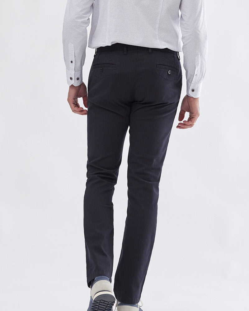 Sport Chino Trouser with Textured Weave - Men's Pants at Menzclub