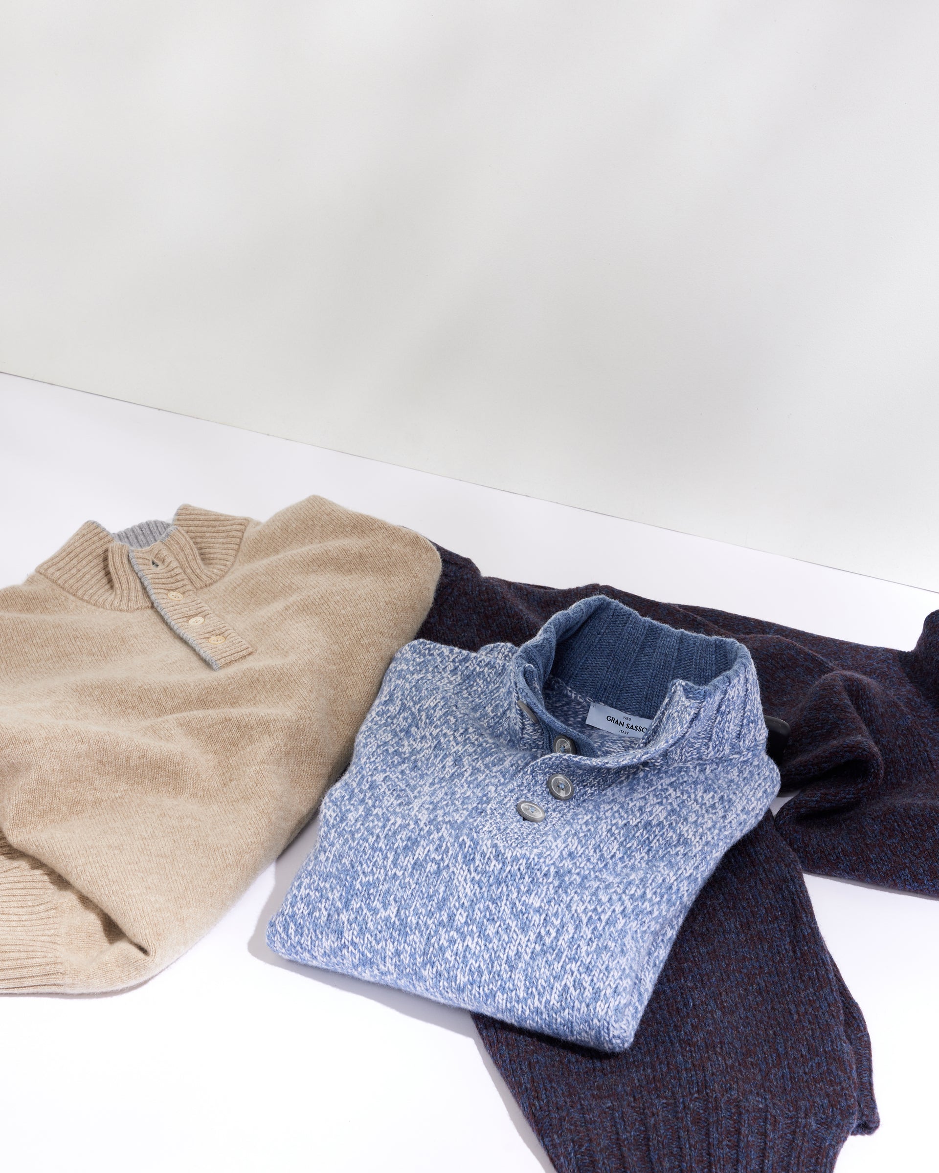 Gran Sasso Mock Zip Sweater - Men's Knitwear at Menzclub