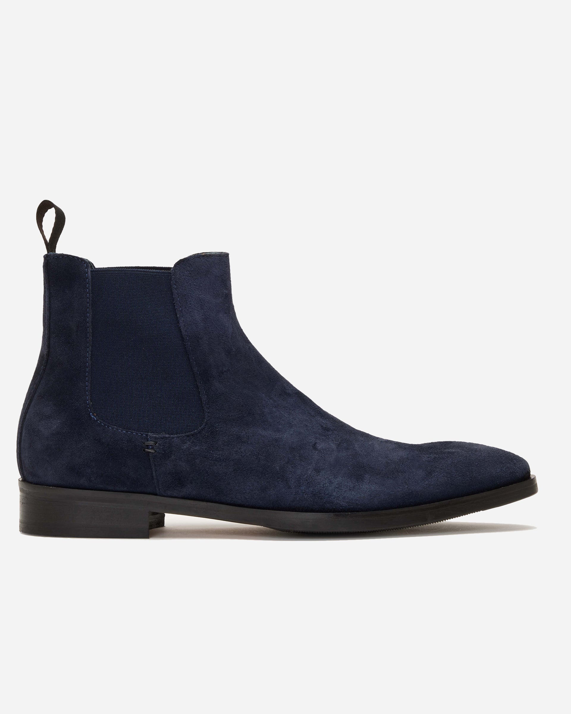 Navy Suede Chelsea Boot - Men's Shoes at Menzclub