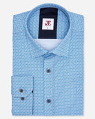 Jimmy Fox Blue Printed Shirt - Men's Casual Shirts at Menzclub
