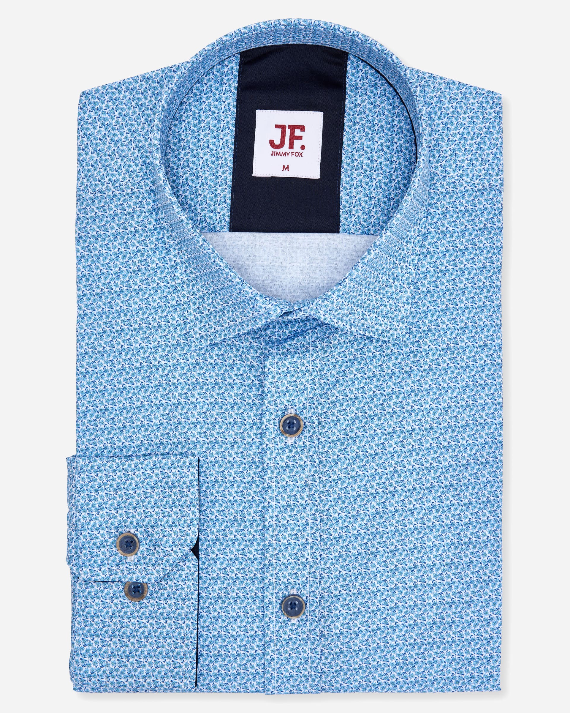 Jimmy Fox Blue Printed Shirt - Men's Casual Shirts at Menzclub