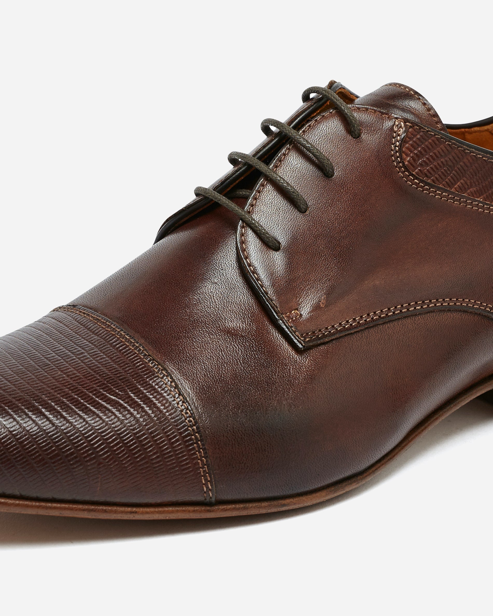 I Maschi Lizard Brown Lace Up - Men's Shoes at Menzclub